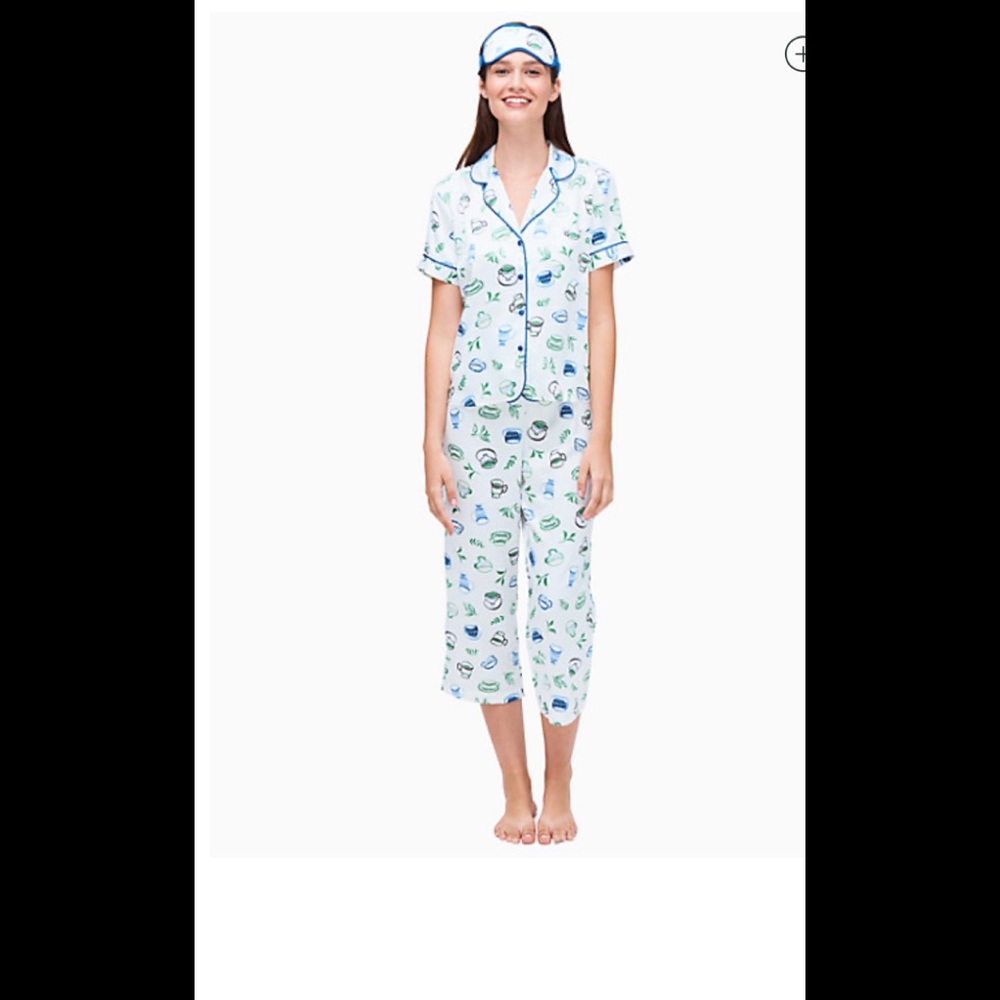 NWT Kate Spade NY charmeuse print pj set